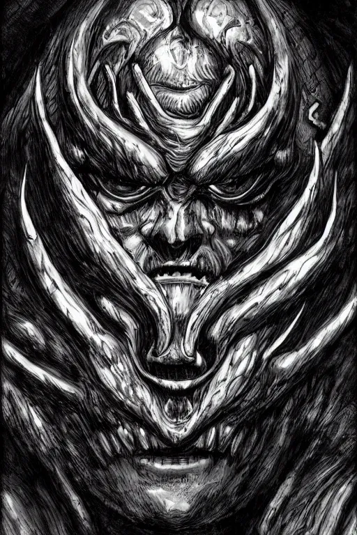 Prompt: portrait of man with seven eyes | digital painting | highly detailed | kentaro miura