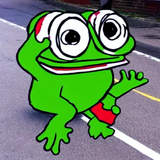 Image similar to Pepe the Frog carrying a dog