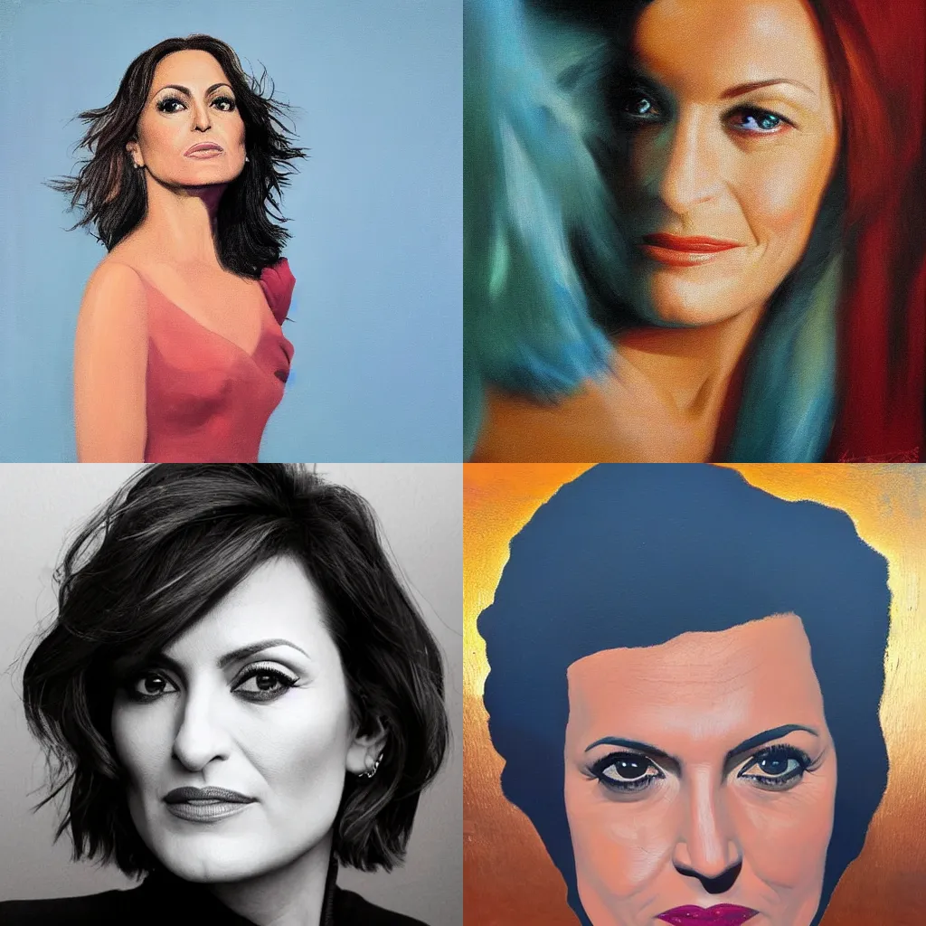 Prompt: surrealist portrait of mariska hargitay