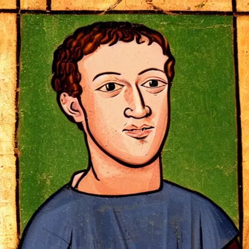 Prompt: Medieval painting of Mark Zuckerberg. Dramatic. High resolution. Highly detailed. Art station. 8k