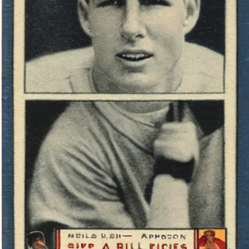 Prompt: 1924 baseball card for Skip burley looks exactly like Tom Cruise