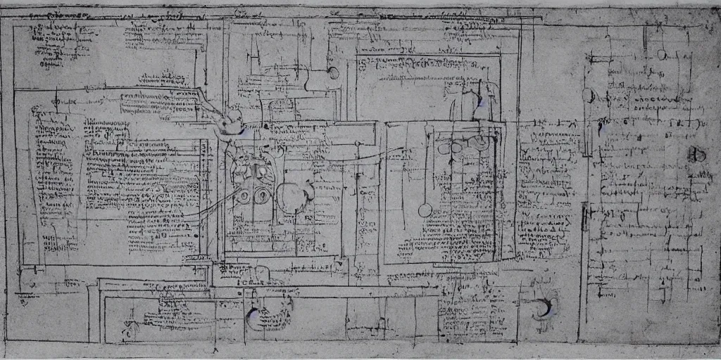 Prompt: Detailed blueprint explaining how new memories are stored in the brain, made by Leonardo da Vinci