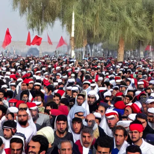 Image similar to a photo of where's wally, in the arab spring