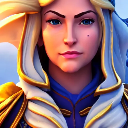 Image similar to realistic still of jaina proudmoore amazing details 8 k beautiful ultra realistic sharp focus cinematic lightning