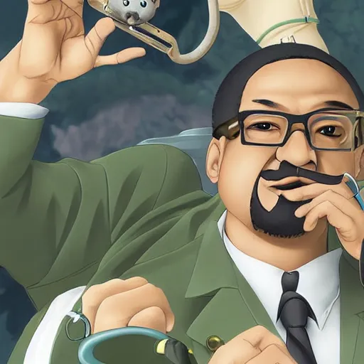 Prompt: portrait of big smoke as a zoologist, anime fantasy illustration by tomoyuki yamasaki, kyoto studio, madhouse, ufotable, trending on artstation