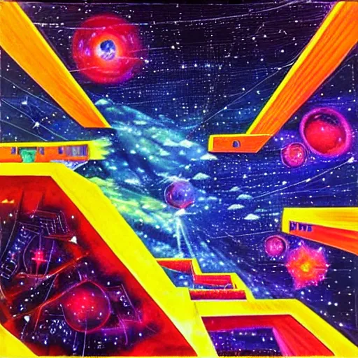 Prompt: solar punk city, geometry will draw the soul toward the truth and create the spirit of philosophy, galactic nebula, surrealist oil painting