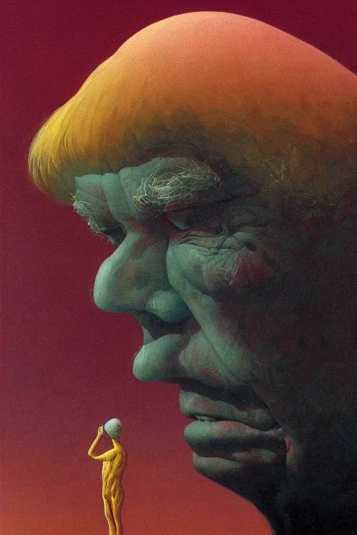 Prompt: a closeup portrait of an old man sucking a blotter paper of LSD acid and dreaming psychedelic hallucinations in thew vast cosmos, by moebius, Edward Hopper and James Gilleard, Zdzislaw Beksinski, Steven Outram, colorful flat surreal design, hd, 8k, artstation