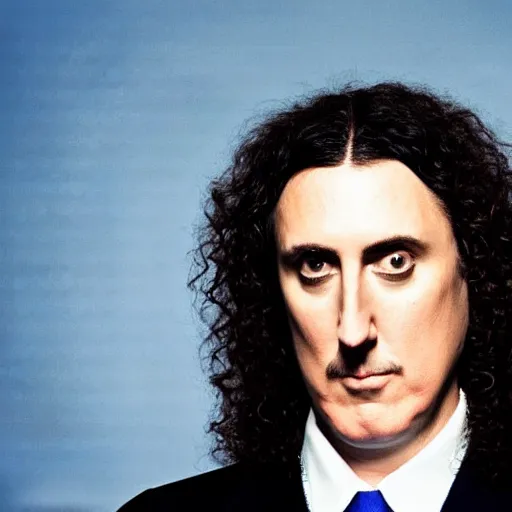 Image similar to weird al as the president of the united states, photograph
