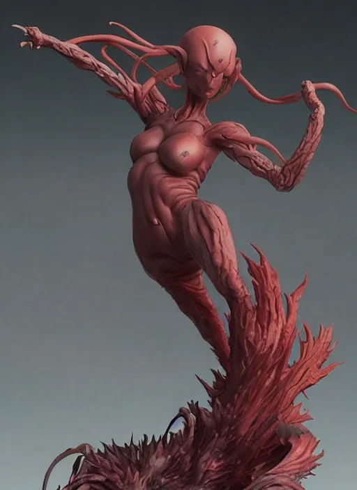 Image similar to parasite anime figurine, art by gerald brom, greg rutkowski and artgerm and james jean and zdzisław beksinski, unreal engine, studio lighting