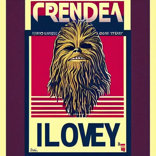 Image similar to chewbacca presidential election poster by sheperd fairey