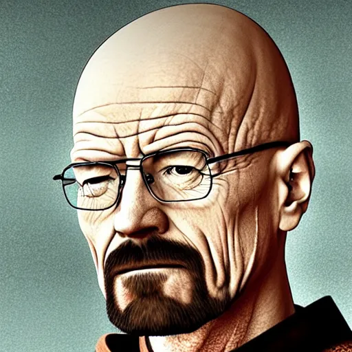 Image similar to walter white from breaking bad wearing samurai armor in feudal japan, 4 k, hyper realistic, ink block painting