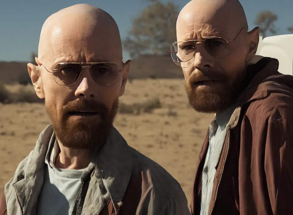 Image similar to film still of jared leto as heisenberg in breaking bad, 4 k