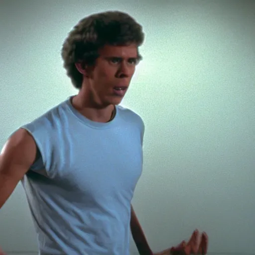 Image similar to Live Action Still of Jerma in Napoleon Dynamite, real life, hyperrealistic, ultra realistic, realistic, highly detailed, epic, HD quality, 8k resolution, body and headshot, film still