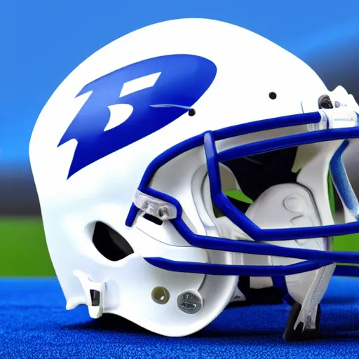 Image similar to A still of a royal blue college football helmet, 8k, hyperrealistic