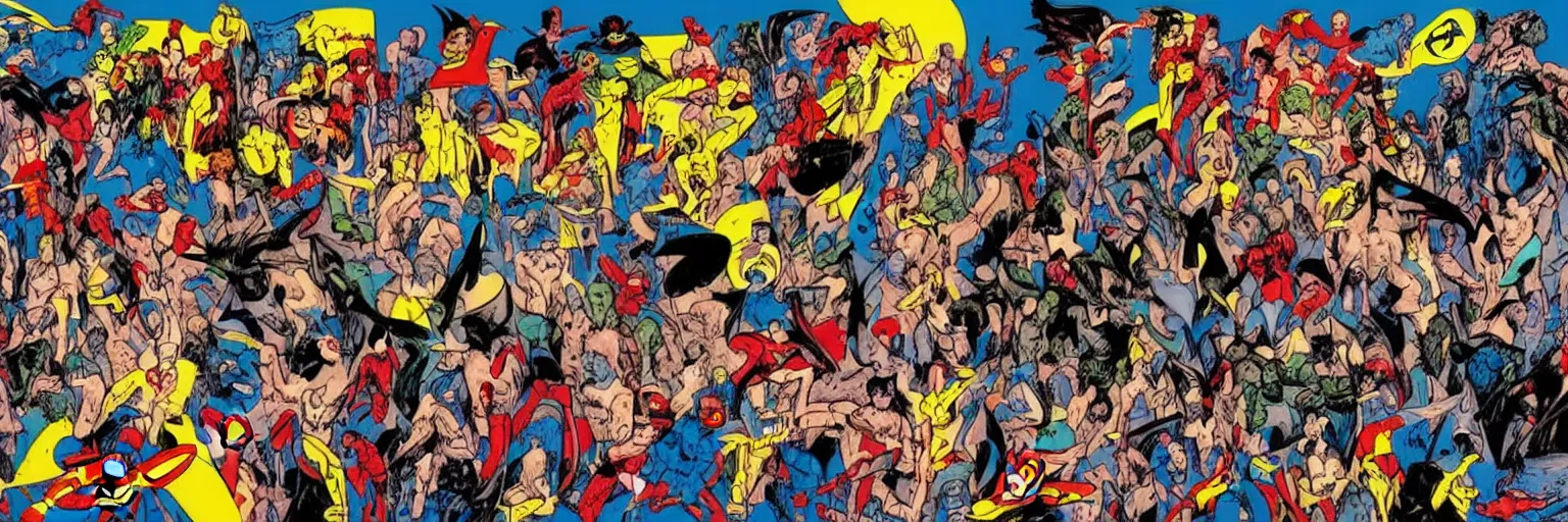 Image similar to abstract comic book art of people, dc comics, modern art,