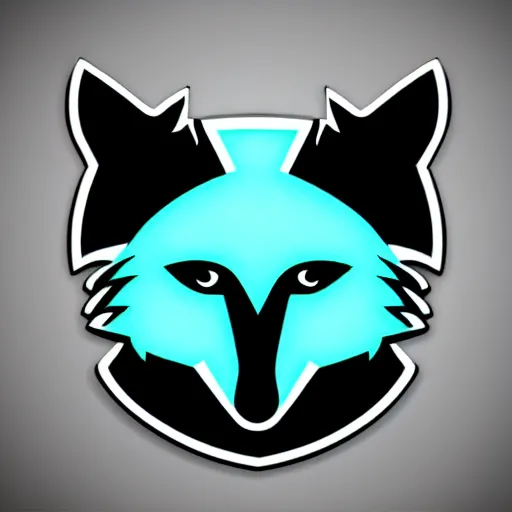 Image similar to neon logo of a fox head on a shield