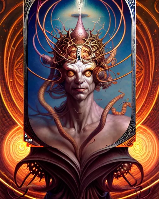 Image similar to the fool tarot card, fantasy character portrait made of fractals, ultra realistic, wide angle, intricate details, the fifth element artifacts, highly detailed by peter mohrbacher, hajime sorayama, wayne barlowe, boris vallejo, aaron horkey, gaston bussiere, craig mullins