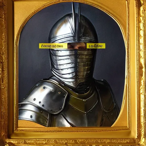 Prompt: MCU portrait of a proud knight wearing plate armor and an armet helm, by Charles Sillem Lidderdale, 4k, brilliant, painterly, realism