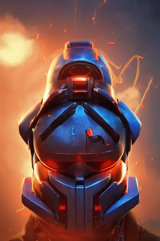 Image similar to epic mask helmet robot ninja portrait stylized as fornite style game design fanart by concept artist gervasio canda, behance hd by jesper ejsing, by rhads, makoto shinkai and lois van baarle, ilya kuvshinov, rossdraws global illumination radiating a glowing aura global illumination ray tracing hdr render in unreal engine 5