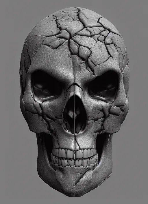 Image similar to cyberpunk skull, ivy, death, hardmesh, hard surface