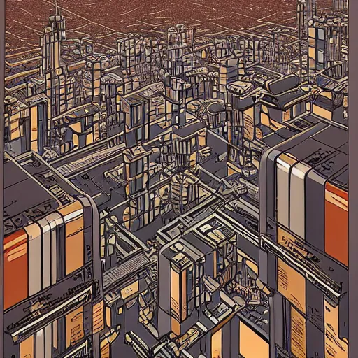 Image similar to retrofuturistic city by Jeffrey Smith