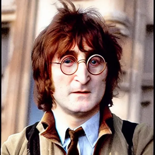 Prompt: john lennon as harry potter