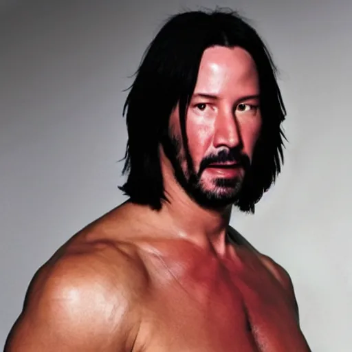 Prompt: keanu reeves as a very muscular man