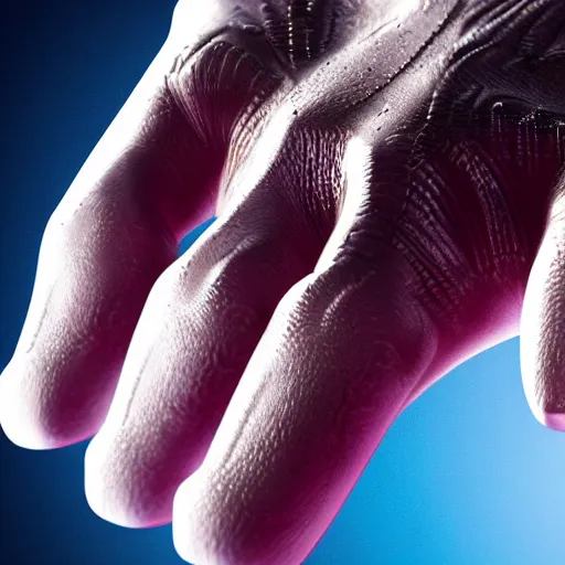 Image similar to alien hand closeup, high details, realistic, 8k, sharp