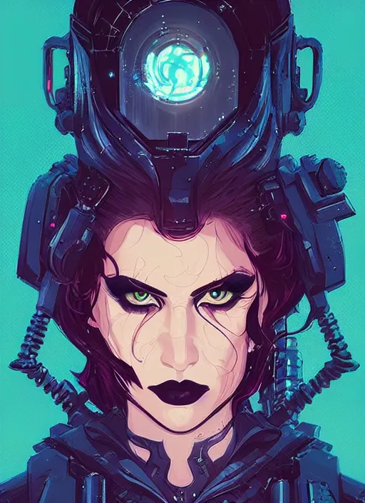 Prompt: portrait of beautifull goth maiden, warhammer, cyberpunk, artstation, art by petros afshar, tom whalen, laurie greasley and greg rutkowski