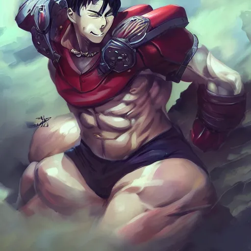 anime portrait of goblins as a muscular anime boy by, Stable Diffusion