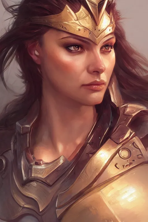 Image similar to amazon valkyrie athena, d & d, fantasy, portrait, highly detailed, headshot, digital painting, trending on artstation, concept art, sharp focus, illustration, art by artgerm and greg rutkowski and magali villeneuve