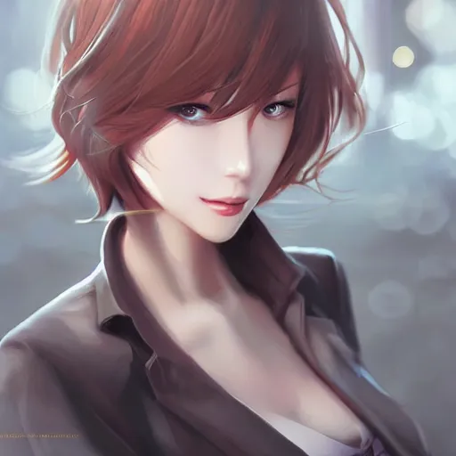 Image similar to kurisu makise, elegant, ultra highly detailed, digital painting, smooth, sharp focus, artstation, pixiv, art by Ina Wong, Bo Chen, artgerm, rossdraws, sakimichan