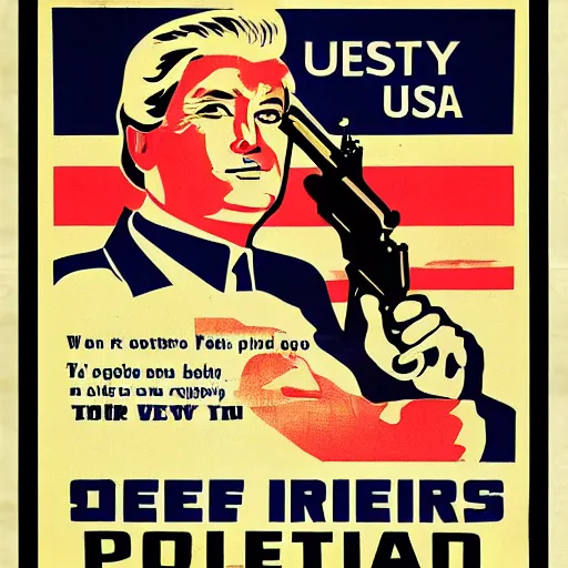 Prompt: USA propaganda poster, protect your second amendment right to shoot up any location, vintage poster,