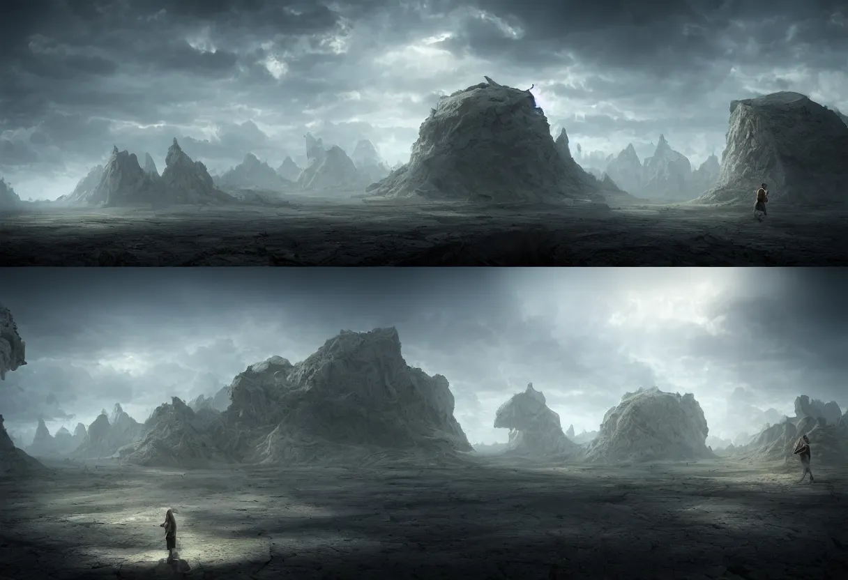 Image similar to parallels of the human mind and imagination, matte painting, beautiful render, octane render, concept art