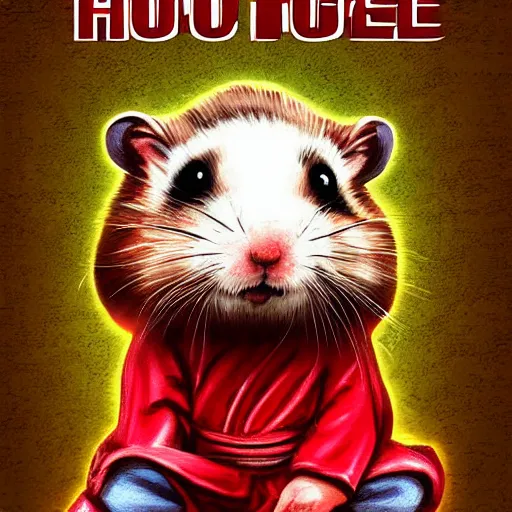 Prompt: Kung fu hamster, poster, digital art