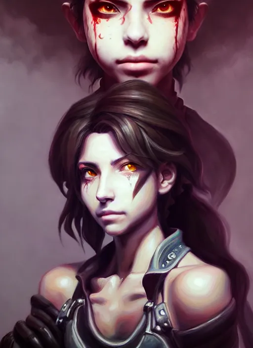 Prompt: a portrait of dani trejo an ultrafine detailed painting, detailed painting, detailed eyes!!, final fantasy octopath traveler lovecraft ghibly