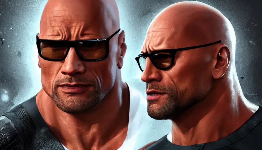 Prompt: Dwayne Johnson is Hugo Strange, hyperdetailed, artstation, cgsociety, 8k