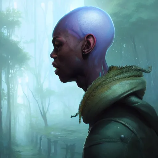 Image similar to highly detailed portrait of ja'marr chase as an alien, unreal engine, fantasy art by greg rutkowski, loish, rhads, ferdinand knab, makoto shinkai and lois van baarle, ilya kuvshinov, rossdraws, tom bagshaw, global illumination, radiant light, detailed and intricate environment