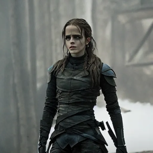 Prompt: photo of emma watson as lexa in the 1 0 0 ( tv series )