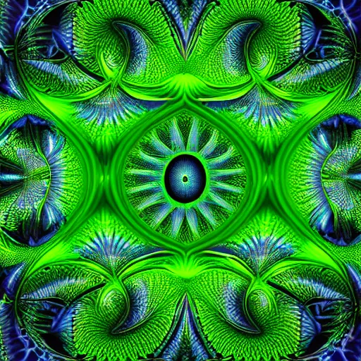 Prompt: green fractal tunnel, lsd, psychedelics