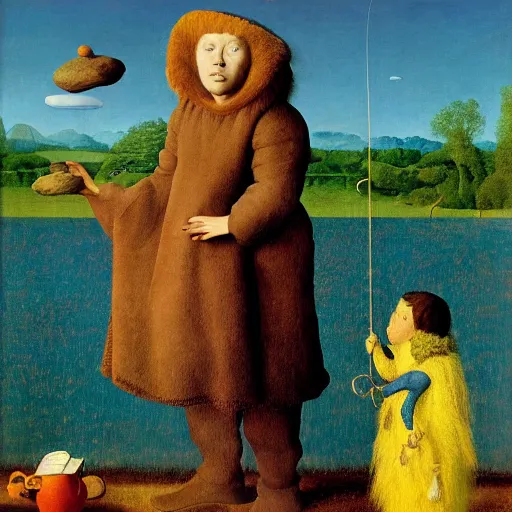 Image similar to Portrait of An ugly used up wench with a dirty mind fishing for rocks in all the wrong places. Painting by Jan van Eyck, Audubon, Rene Magritte, Agnes Pelton, Max Ernst, Walton Ford