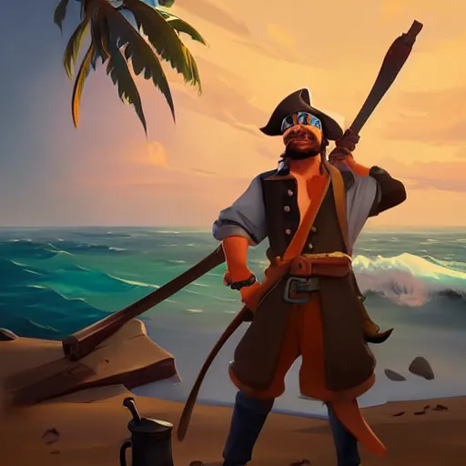 Image similar to painting jack the pirate on sea of thieves game avatar hero smooth face median photoshop filter cutout vector behance hd by jesper ejsing, by rhads, makoto shinkai and lois van baarle, ilya kuvshinov, rossdraws, illustration, art by ilya kuvshinov and gustav klimt