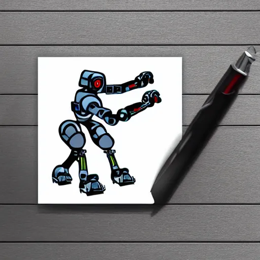 Image similar to boston dynamics robot cyborg as an svg sticker, 2 d, flat, vector art