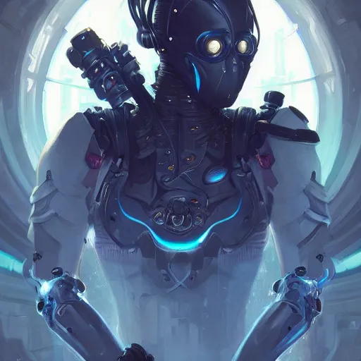 Image similar to portrait of a cybernetic ninja, cyberpunk concept art by pete mohrbacher and artgerm and wlop and greg rutkowski and deathburger, digital art, highly detailed, intricate, sci-fi, sharp focus, Trending on Artstation HQ, deviantart, unreal engine 5, 4K UHD image