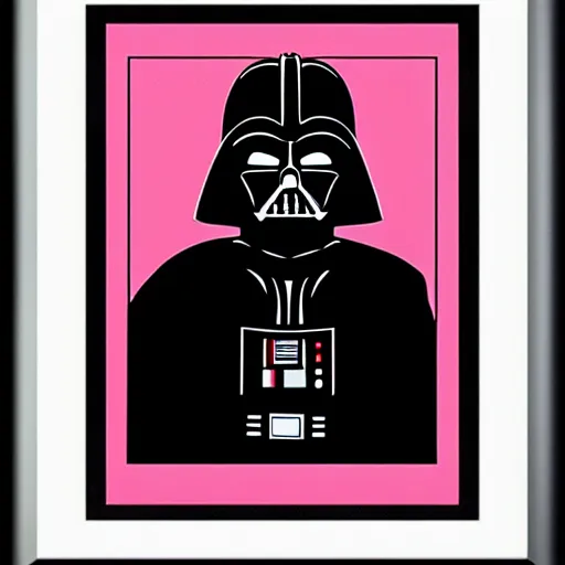 Prompt: andy warhol framed print of darth vader