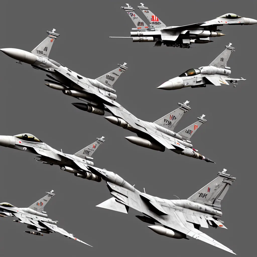 Image similar to f 1 6 fighting falcon with lots of guns concept art, robotech gradius outer space concept art, hyperrealism, fine detail, 8 k, 3 d render, artstation contest winner, cgsociety, cryengine, concept art!!, zbrush, vray, sprite!! no background