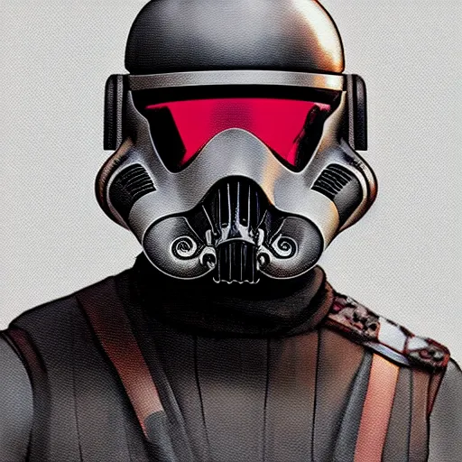 Image similar to Portrait of a Flametrooper, Star wars concept art, trending on cgsociety