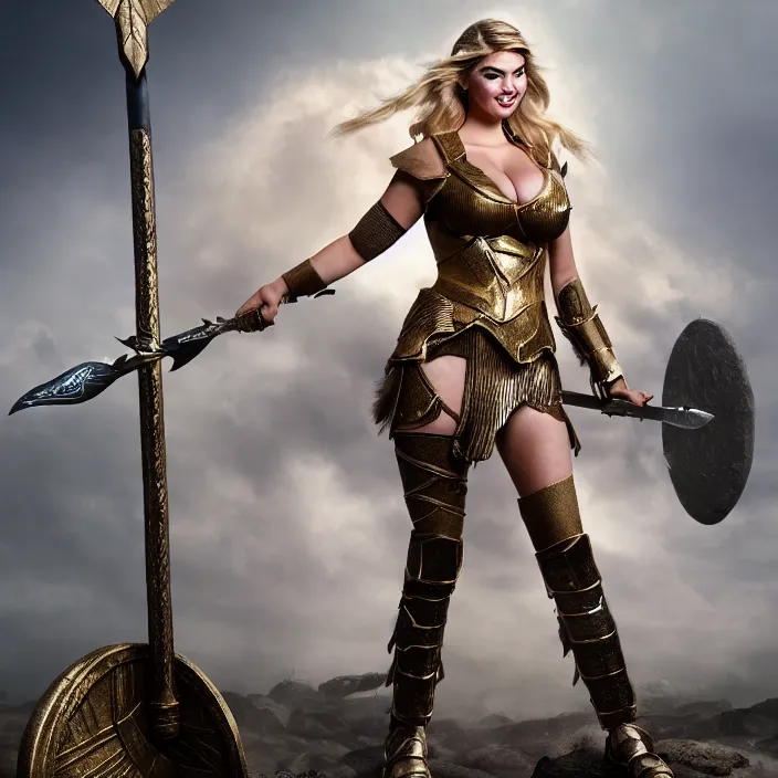 Prompt: full body photograph of kate upton as a valkyrie warrior. Extremely detailed. 8k