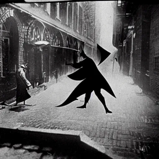 Prompt: old black and white photo, 1 9 2 5, depicting batman fighting a bad guy in an alley of new york city, tommy gun, rule of thirds, historical record