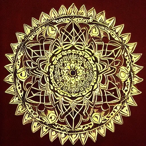 Prompt: Beautiful mandala, intricate, ornate, gorgeous, sacred geometry, inspiring, phi, by Charles Gilchrist